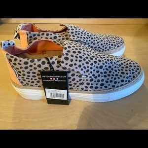 Women's Hey Dude Peyton Linen Shoes- Cheetah Beige